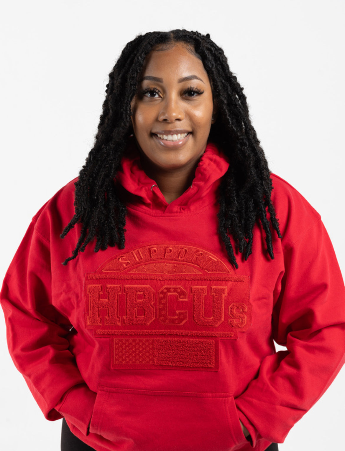 SUPPORT HBCUs ALL RED HOODIE – PROUD HBCU GRAD