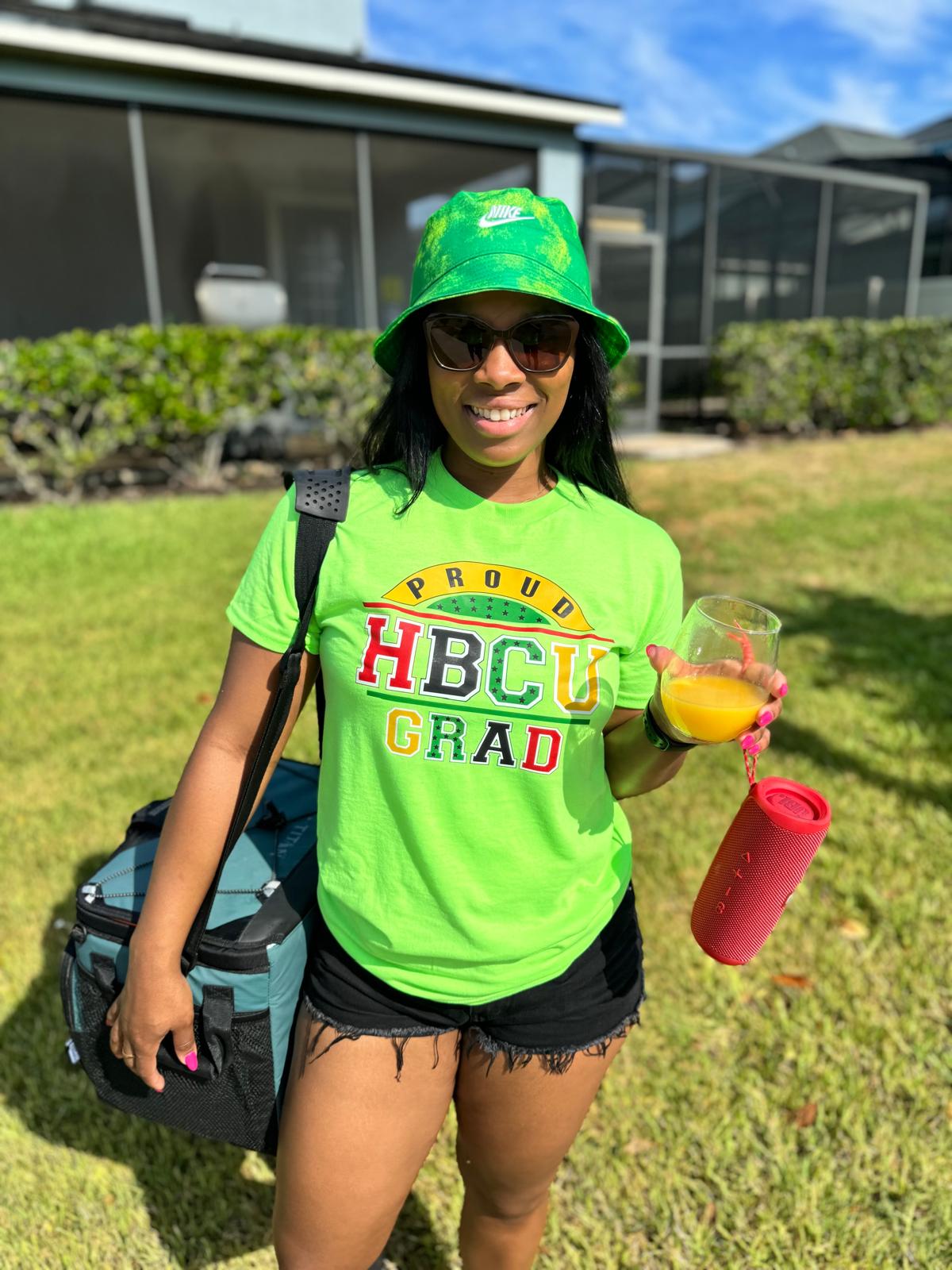 NEON GREEN PROUD HBCU GRAD TEE