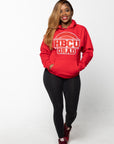 RED WITH RED & WHITE PROUD HBCU GRAD HOODIE