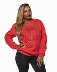 All RED hoodie PROUD HBCU hoodie. Unisex fit. Patch hand stitched.