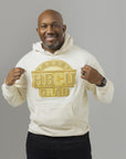 Cream and gold hoodie PROUD HBCU hoodie. Unisex fit. Patch hand stitched.