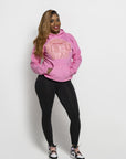 All pink PROUD HBCU hoodie. Unisex fit. Patch hand stitched.