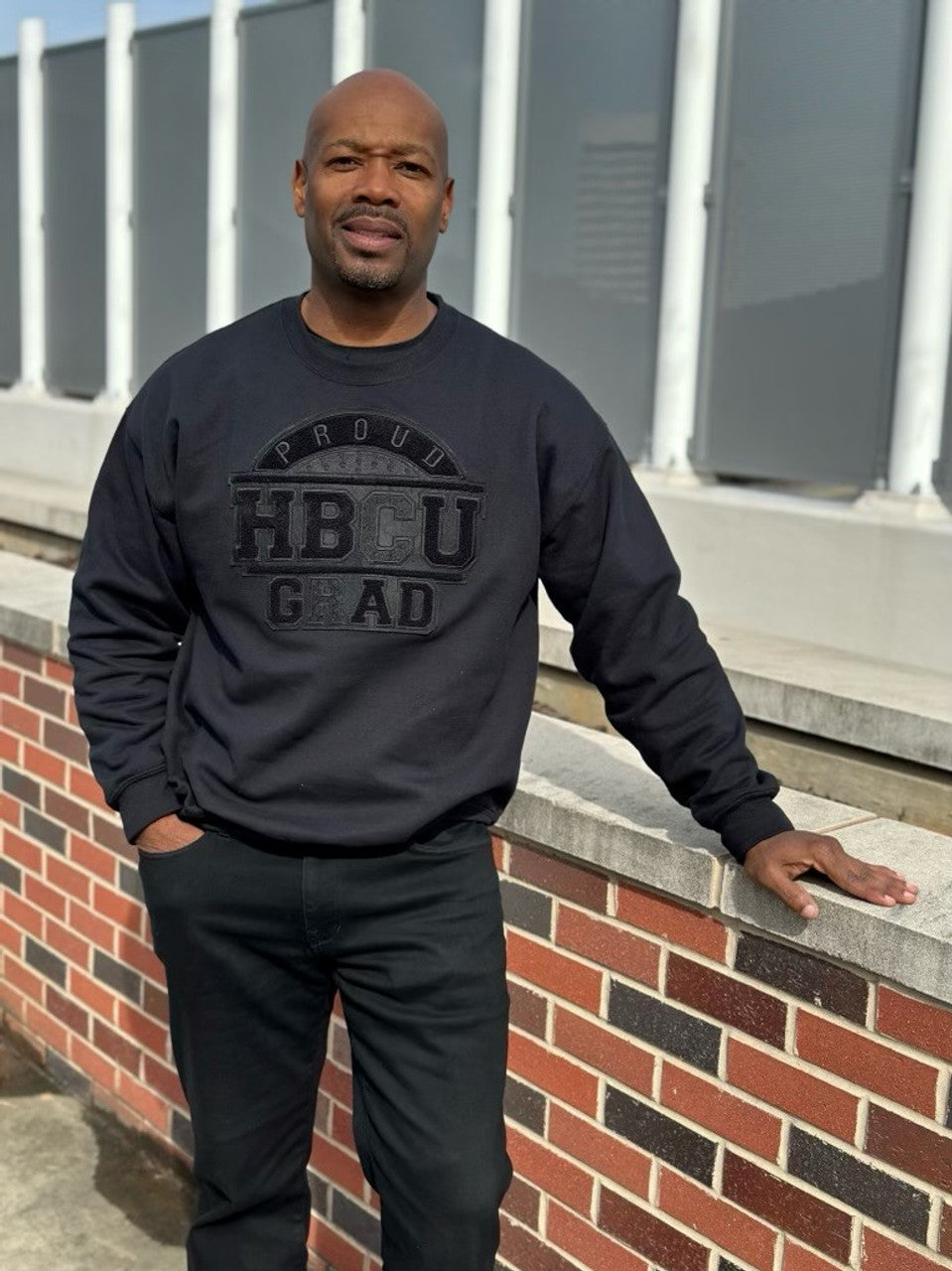 BLACK ON BLACK PROUD HBCU GRAD SWEATSHIRT