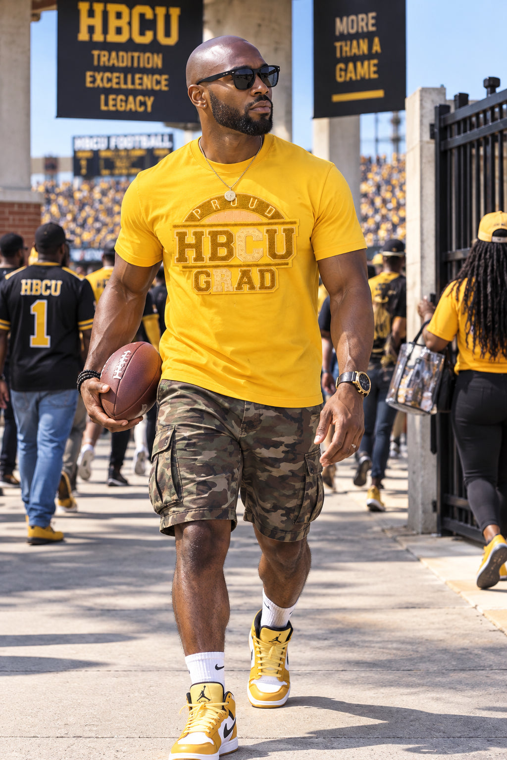 All GOLD PROUD HBCU GRAD Premium Chenille Tee (Unisex)