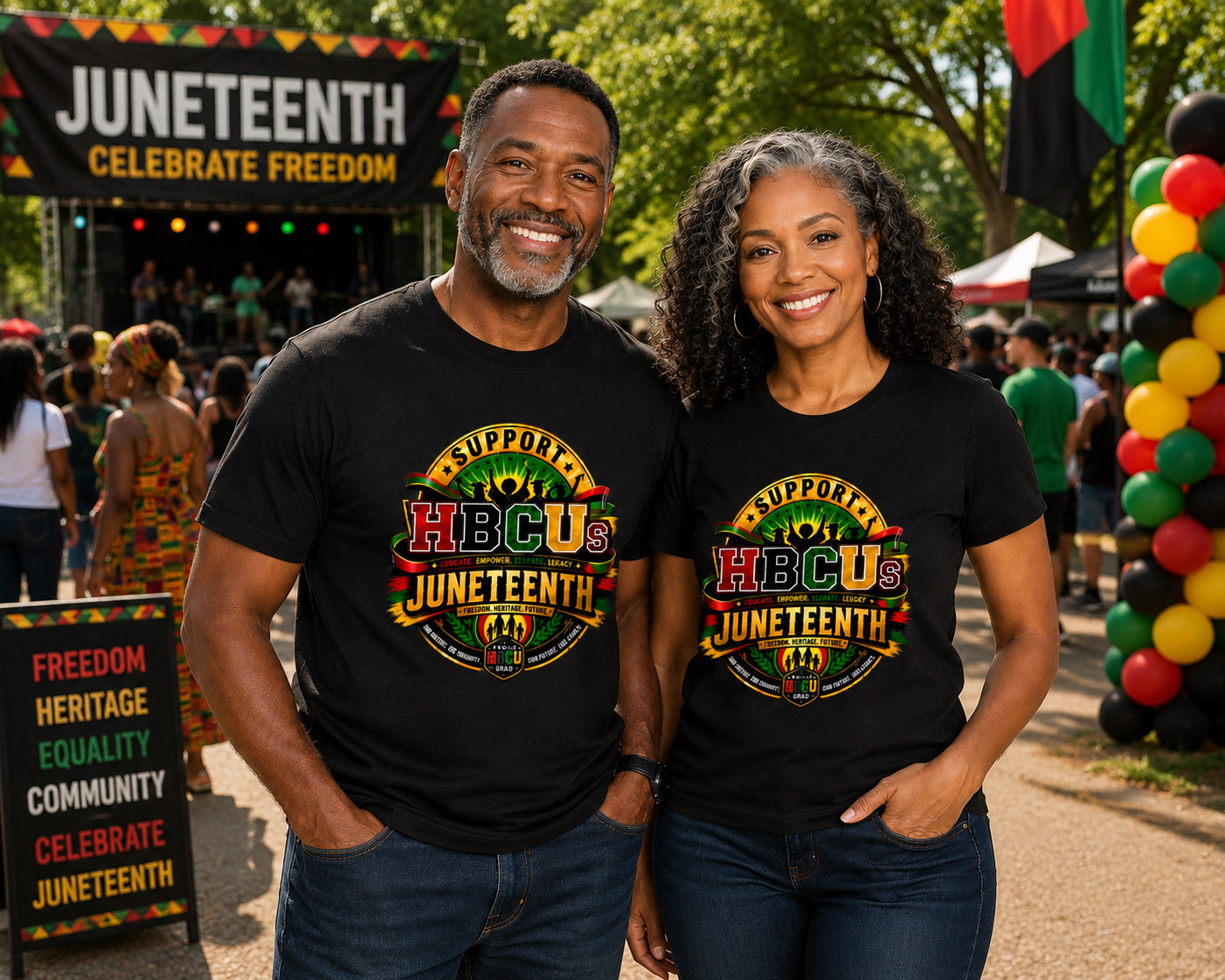 SUPPORT HBCUs JUNETEENTH EDITION UNISEX TEE (Black or White)