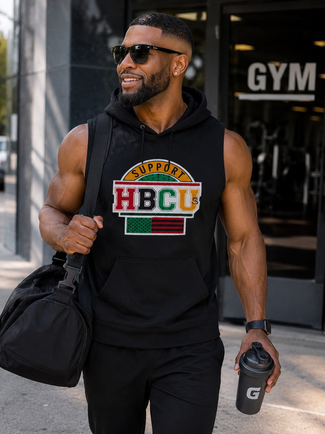 BLACK SUPPORT HBCUs SLEEVELESS HOODIE