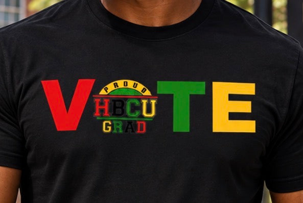 VOTE PROUD HBCU GRAD EDITION (UNISEX) BLACK T-SHIRT