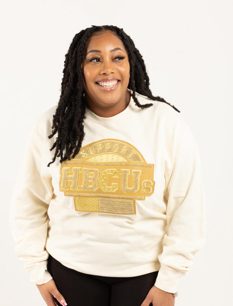 SUPPORT HBCUs CREAM &amp; GOLD SWEATER