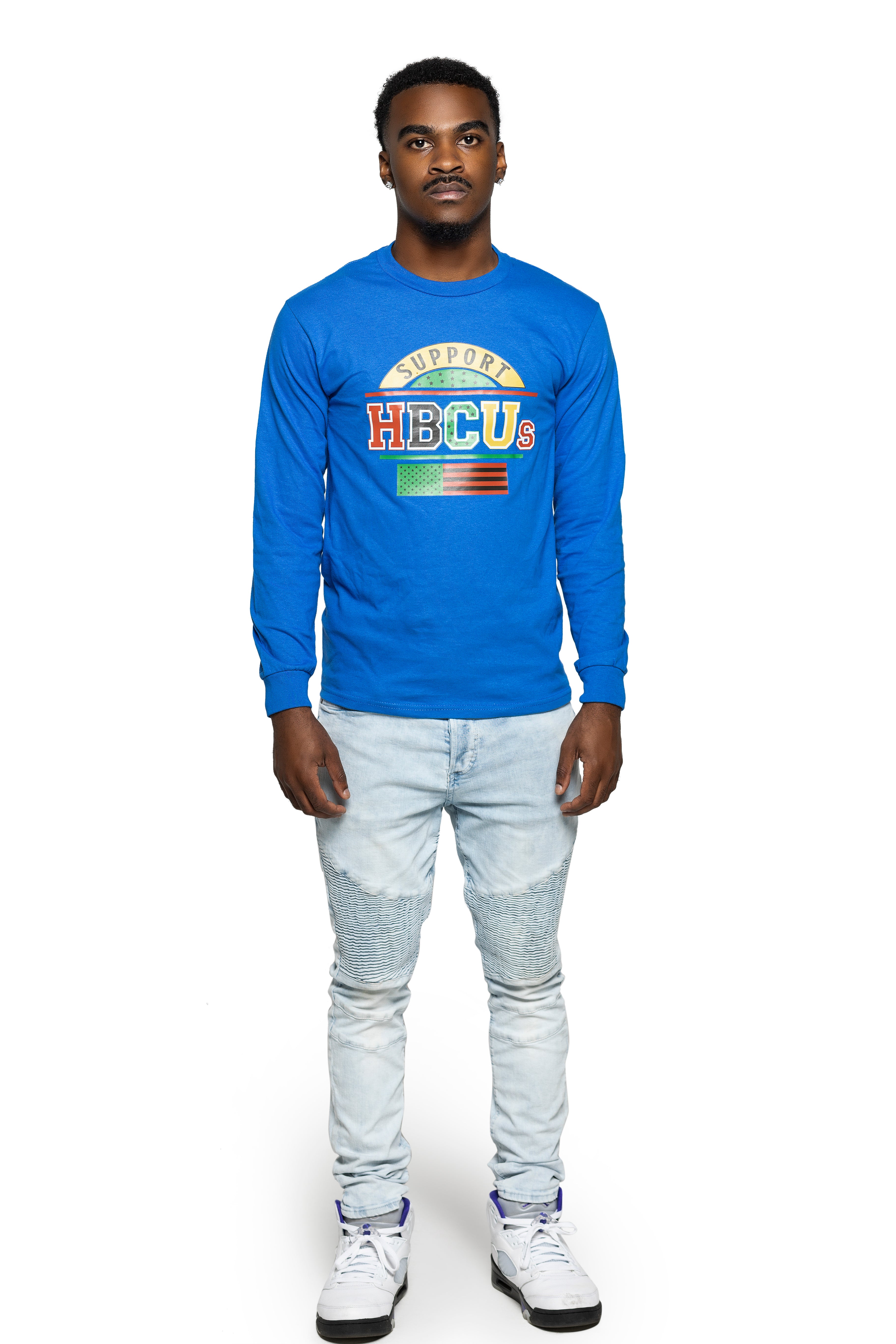 ROYAL BLUE SUPPORT HBCUs LONG SLEEVES TEE