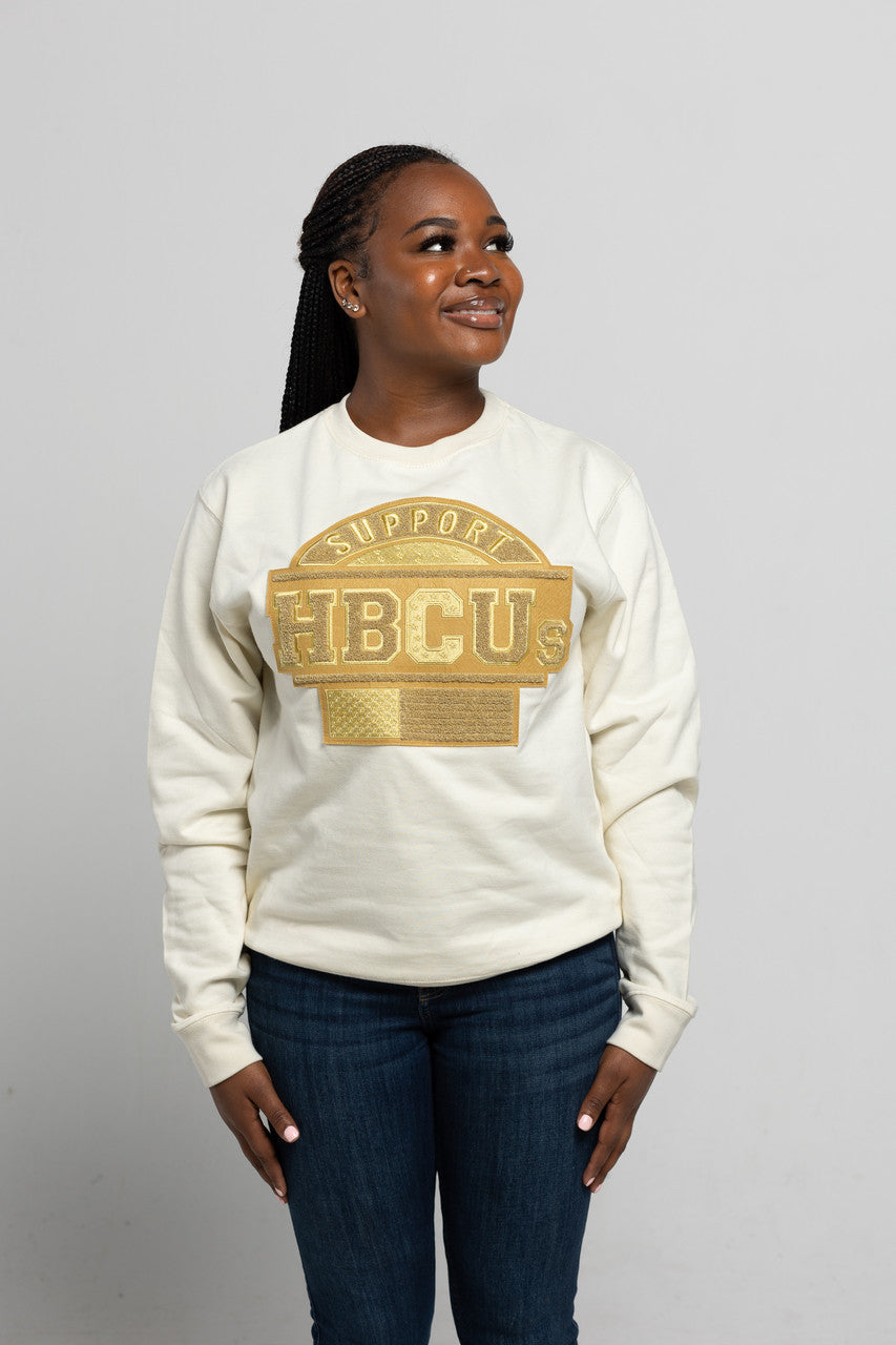 SUPPORT HBCUs CREAM &amp; GOLD SWEATER