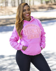 All pink PROUD HBCU hoodie. Unisex fit. Patch hand stitched.